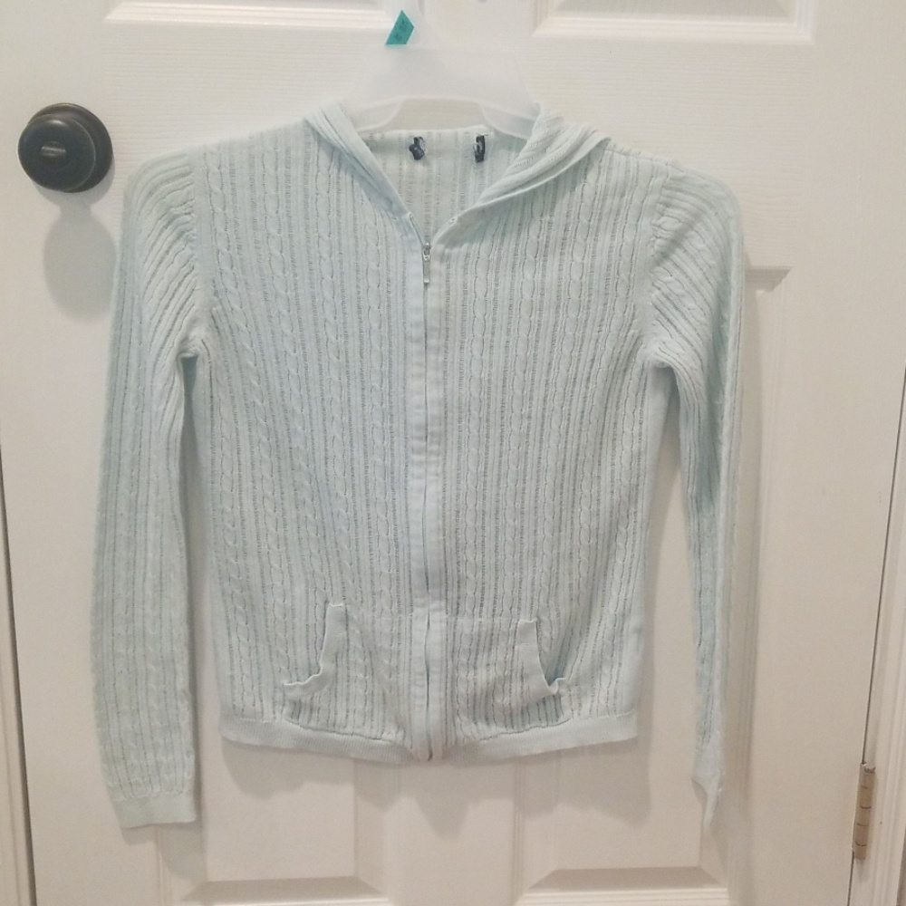 ♡ Juniors hooded thin light mint sweatshirt